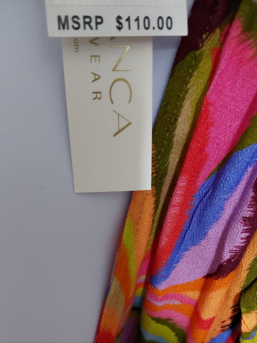 La Blanca Resortwear Multicolor Abstract Dress Size Medium NWT Vibrant Vacation - Picture 4 of 6
